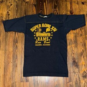 Vintage Original 1980 Super Bowl XIV Pittsburgh Steelers vs Los Angeles Rams Tee